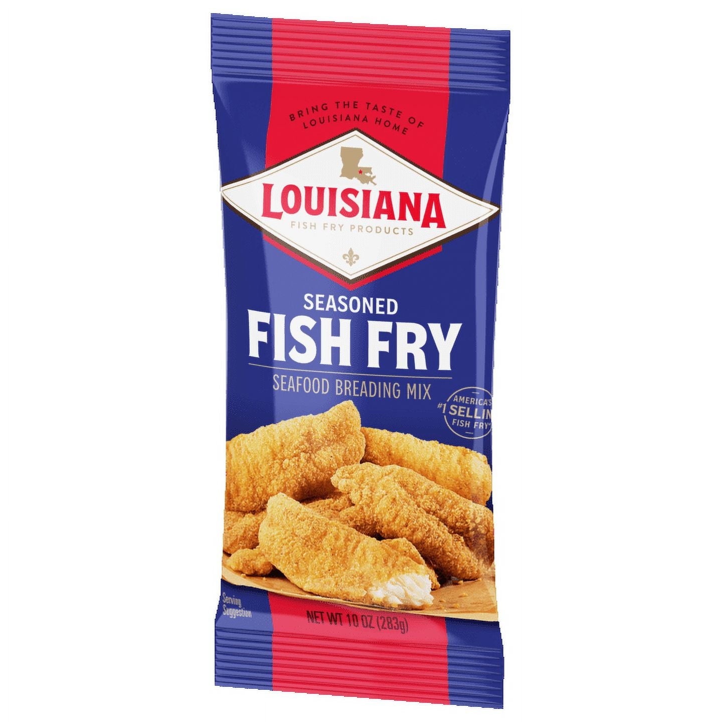 Louisiana Fish Fry Products Crispy Seasoned Fish Fry Seafood Breading Mix, 10 oz Bag, 4 Packs