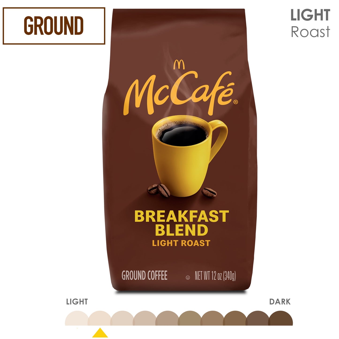 McCafe Breakfast Blend, Medium Roast, Ground Coffee, 12 oz, Pack of 4