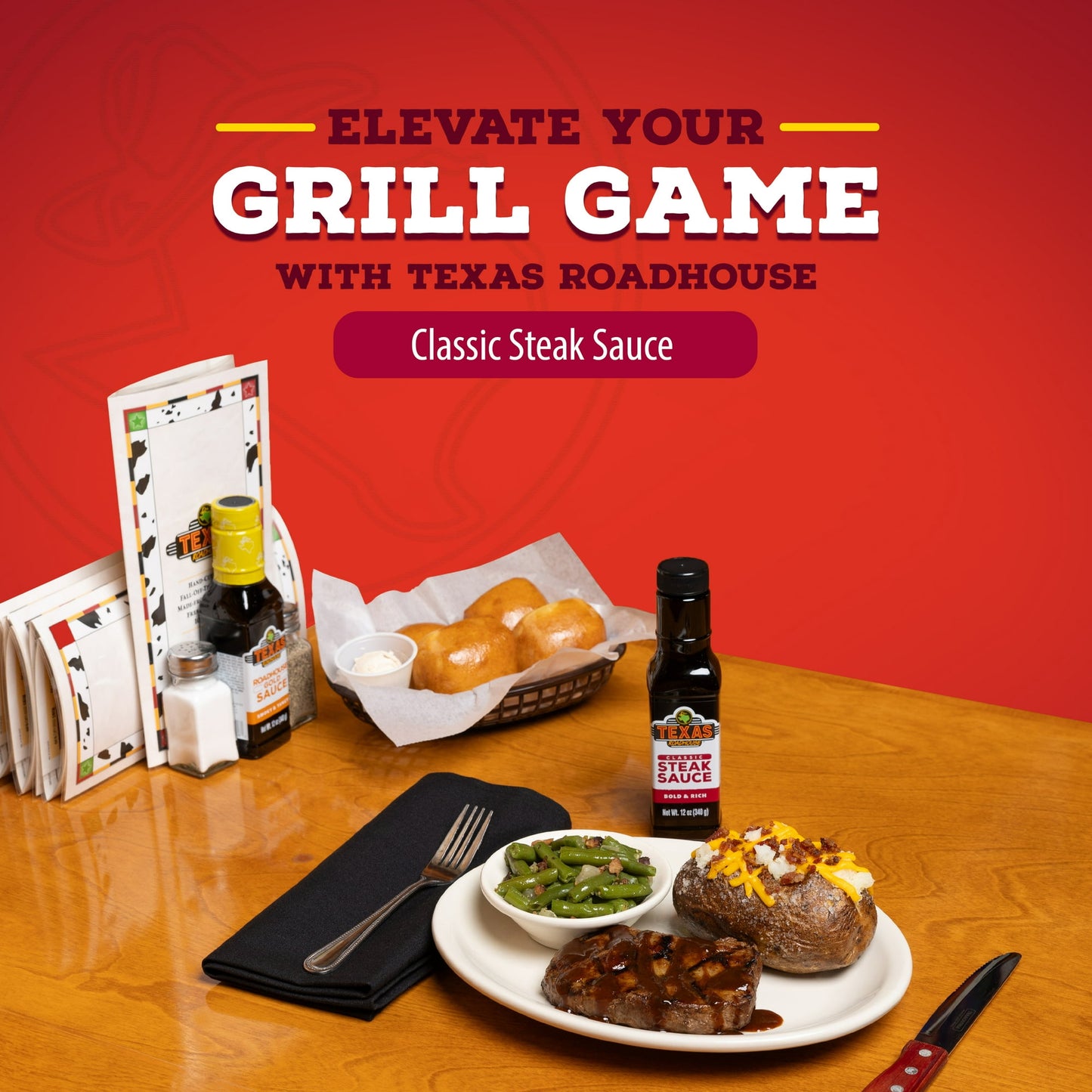 Texas Roadhouse Classic Steak Sauce, Bold & Rich, 3-Pack 12 fl. oz. Bottles
