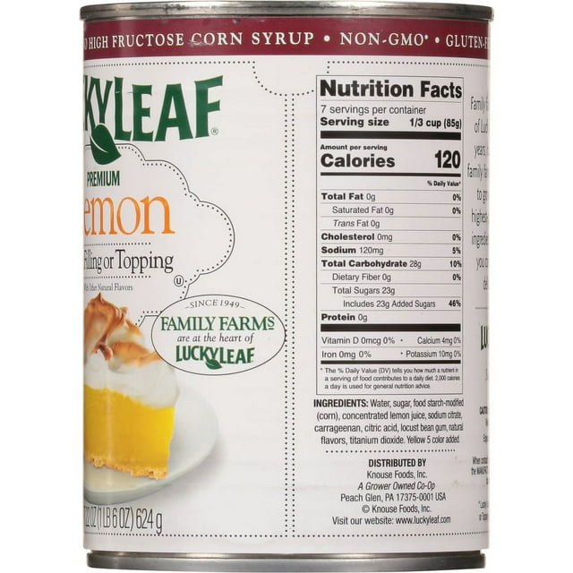 Lucky Leaf Premium Lemon Pie Filling & Topping - 22 oz (Pack of 4)