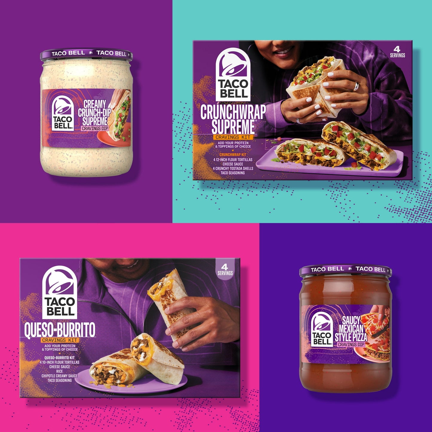 Taco Bell Saucy Mexican Style Pizza Cravings Dip, 15.7 oz Jar (Pack of 2)