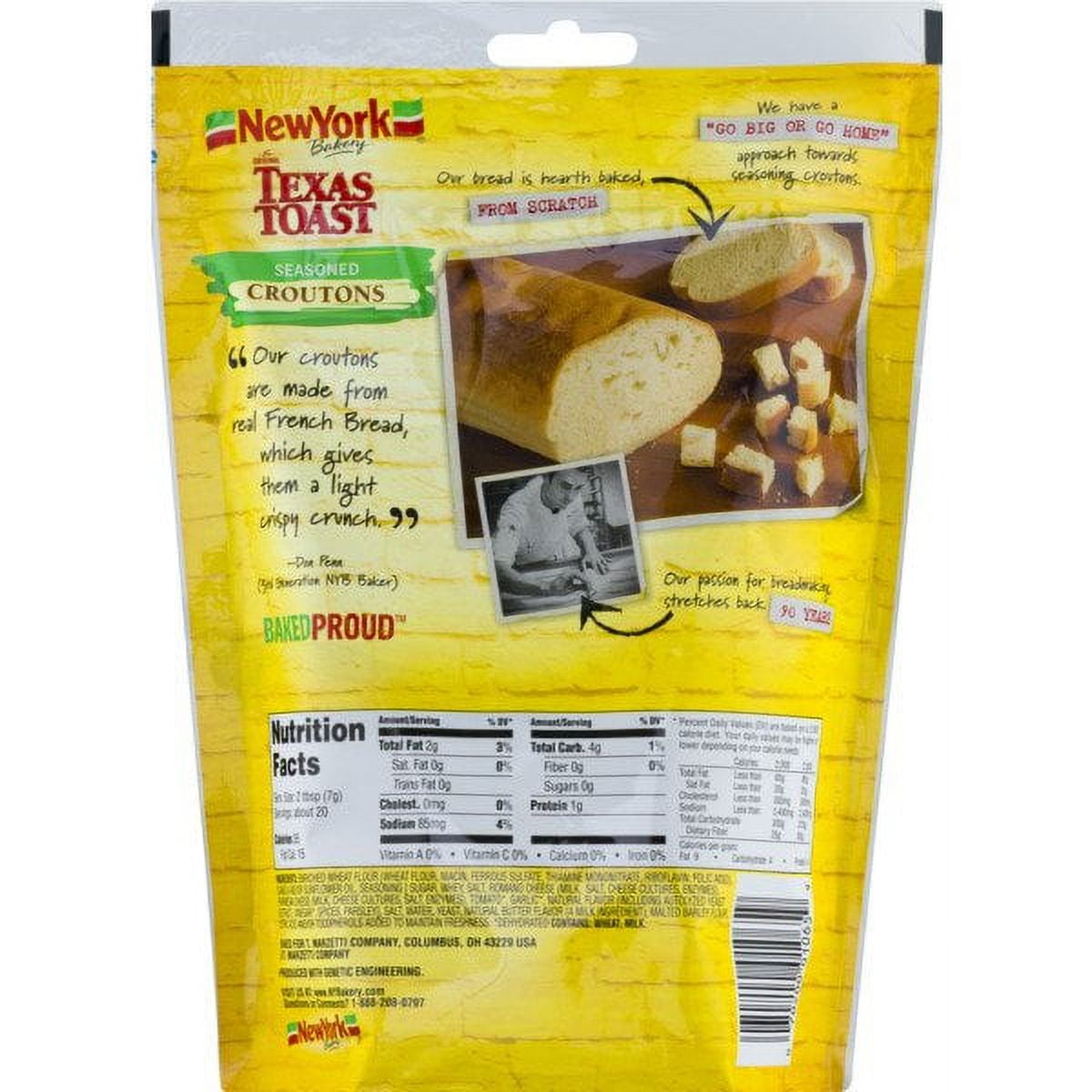 New York Bakery Texas Toast Seasoned Croutons, 5 oz Bag, (Pack of 4)