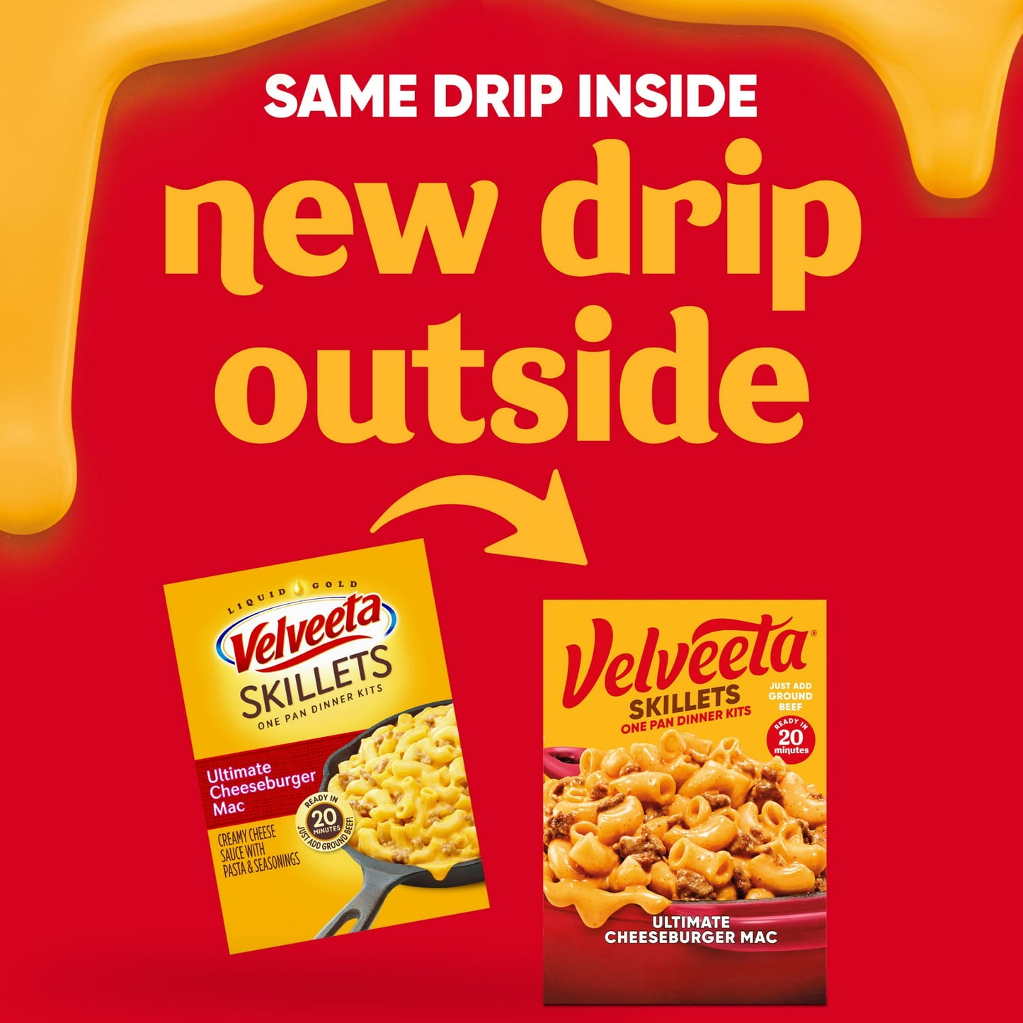 Velveeta Cheesy Skillets Dinner Kit Ultimate Cheeseburger Mac Box 12.8 oz, Pack of 4