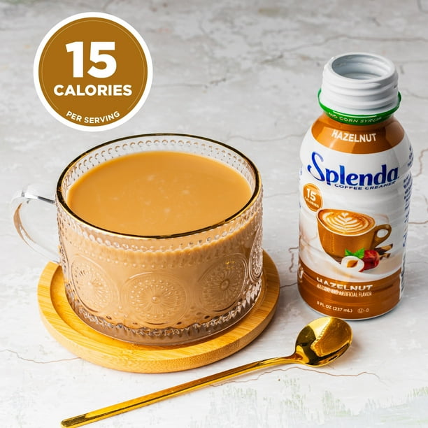 Splenda Sugar Free, Low Calorie Hazelnut Coffee Creamer, 8 fl Ounce Bottle, Pack of 2