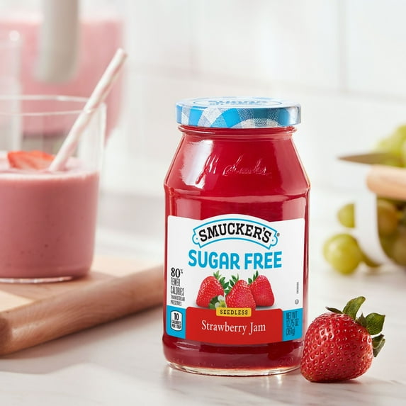 Smucker's Sugar Free Seedless Strawberry Jam with Splenda Brand Sweetener, 12.75 Ounces (Pack of 4)