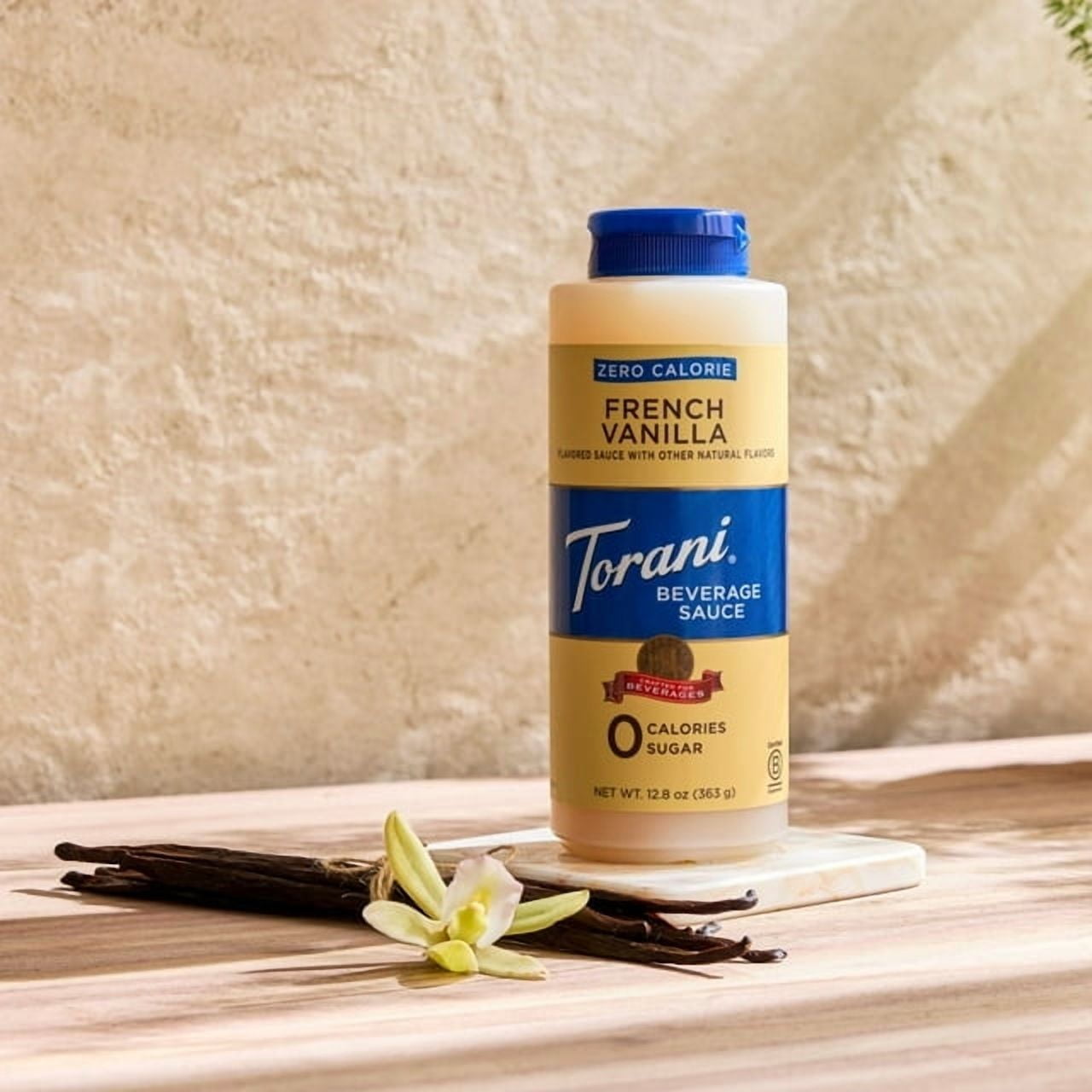 Torani Zero Calorie Beverage Sauce Bundle – French Vanilla & Chocolate (12.8 fl oz each) (Pack of 2)