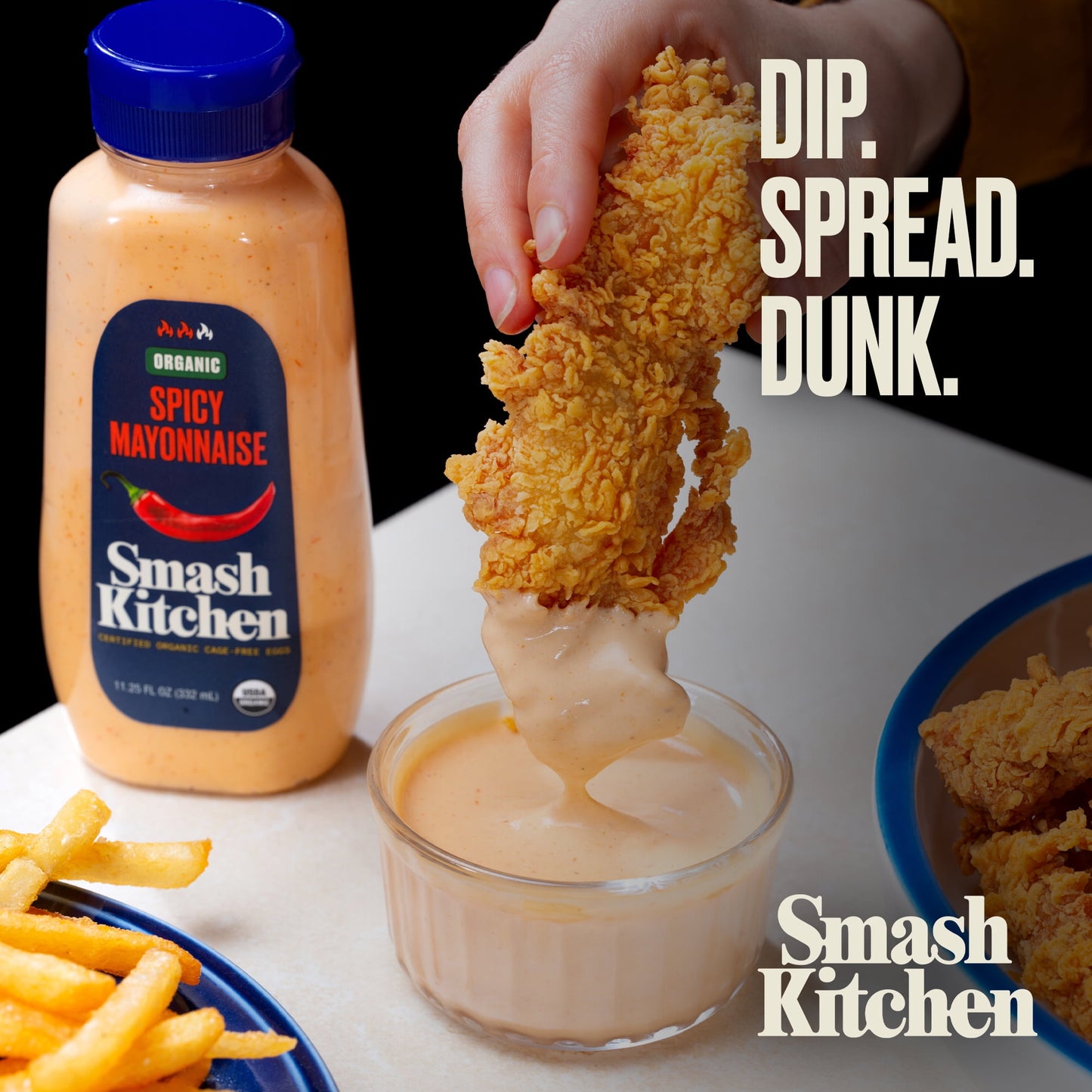 Smash Kitchen Organic Spicy Mayonnaise, 11.25 oz Bottle (Pack of 4)