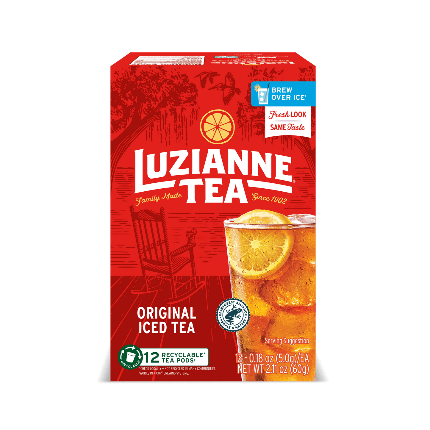 Luzianne Unsweet Tea Single Serve Cups, 12 Count, 2.11 oz
