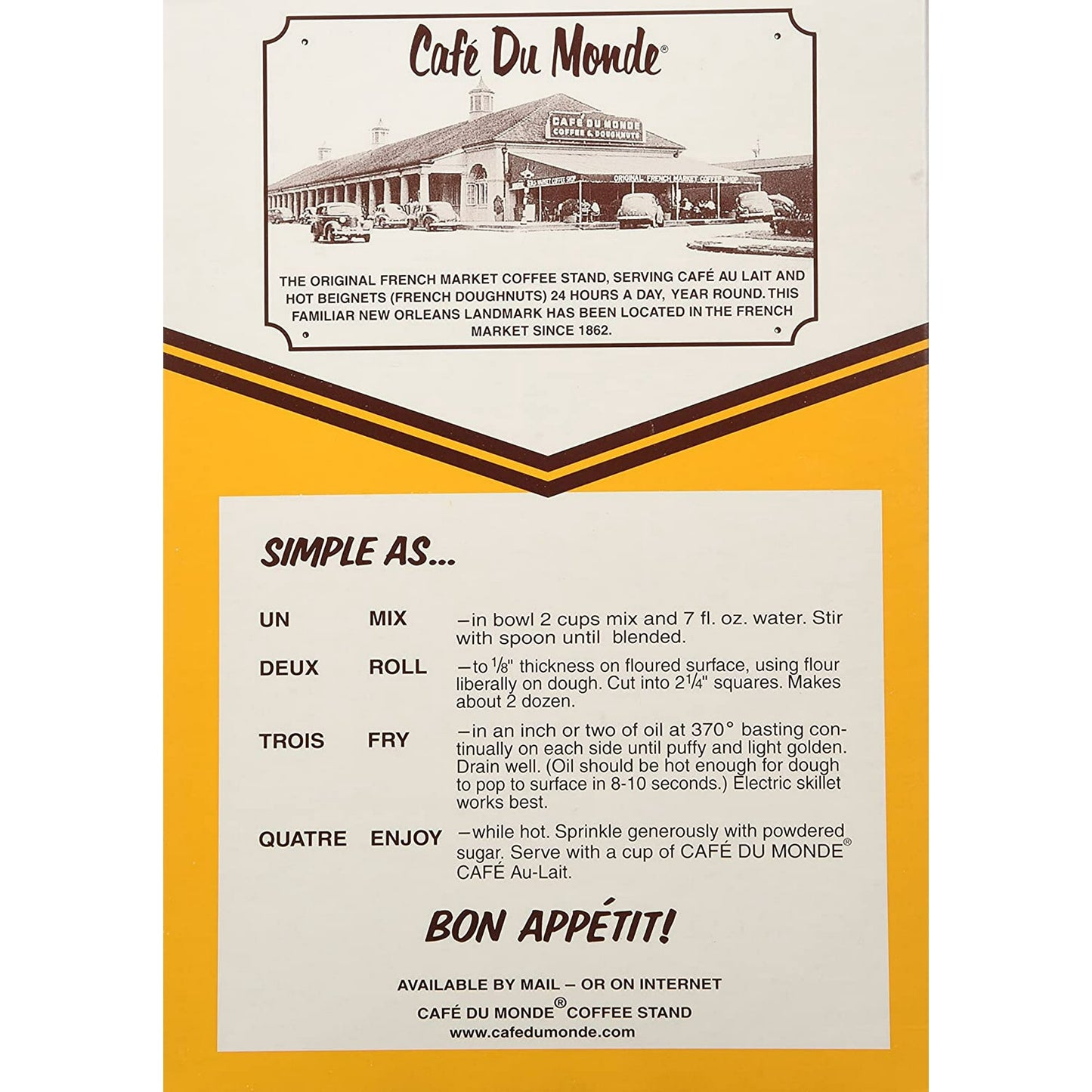 Cafe Du Monde, Coffee Stand Beignet Mix, 28 oz, Pack of 4