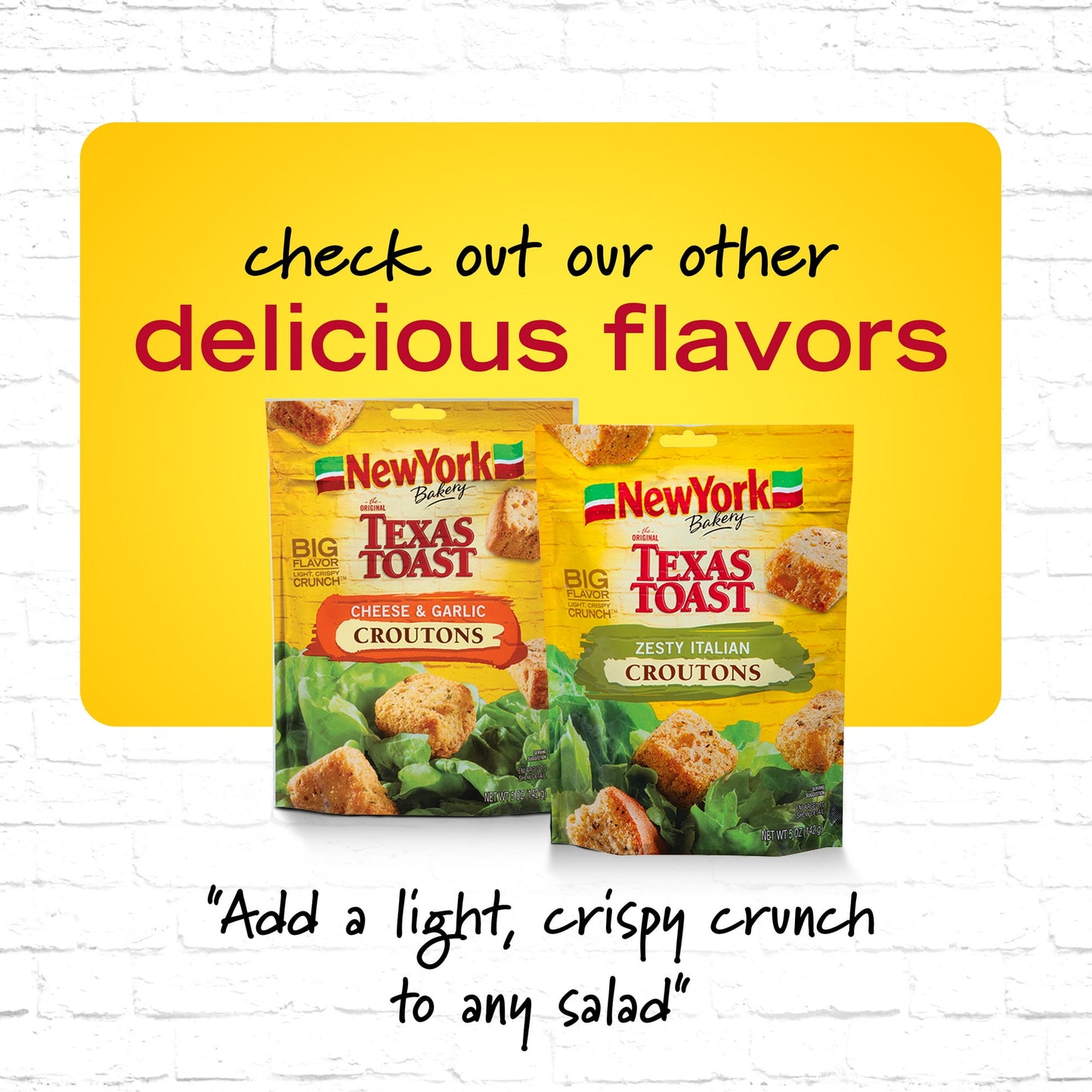 New York Bakery Texas Toast Garlic and Butter Croutons, 5 oz Bag (Pack of 4)