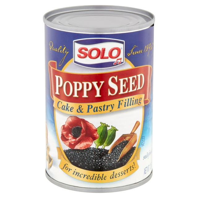 Solo Cake & Pastry Filling Poppy Seed, 12.5 oz, Pack of 4