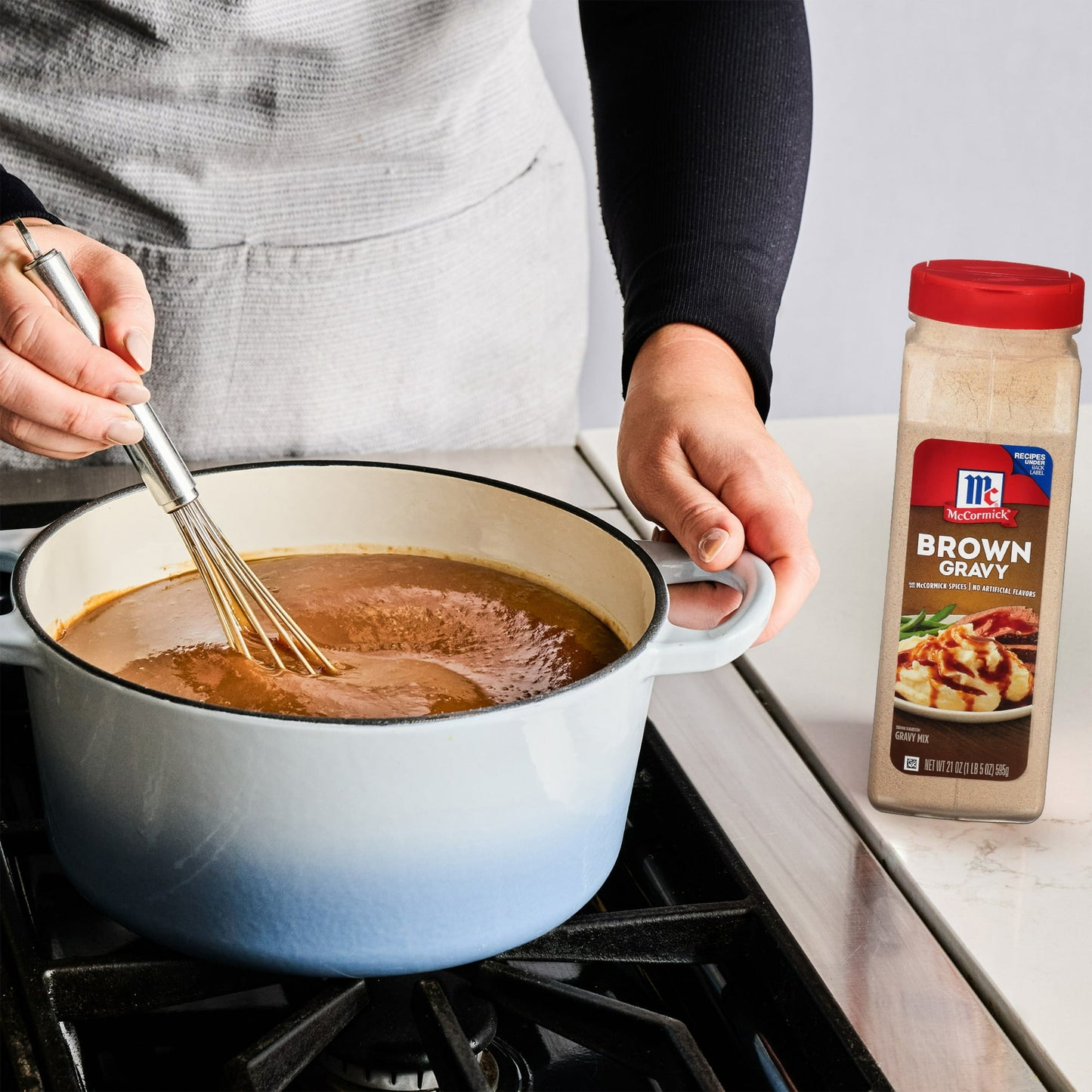 McCormick No Artificial Flavors Brown Gravy Seasoning Mix Bottle, 21 oz Bottle, Pack of 1