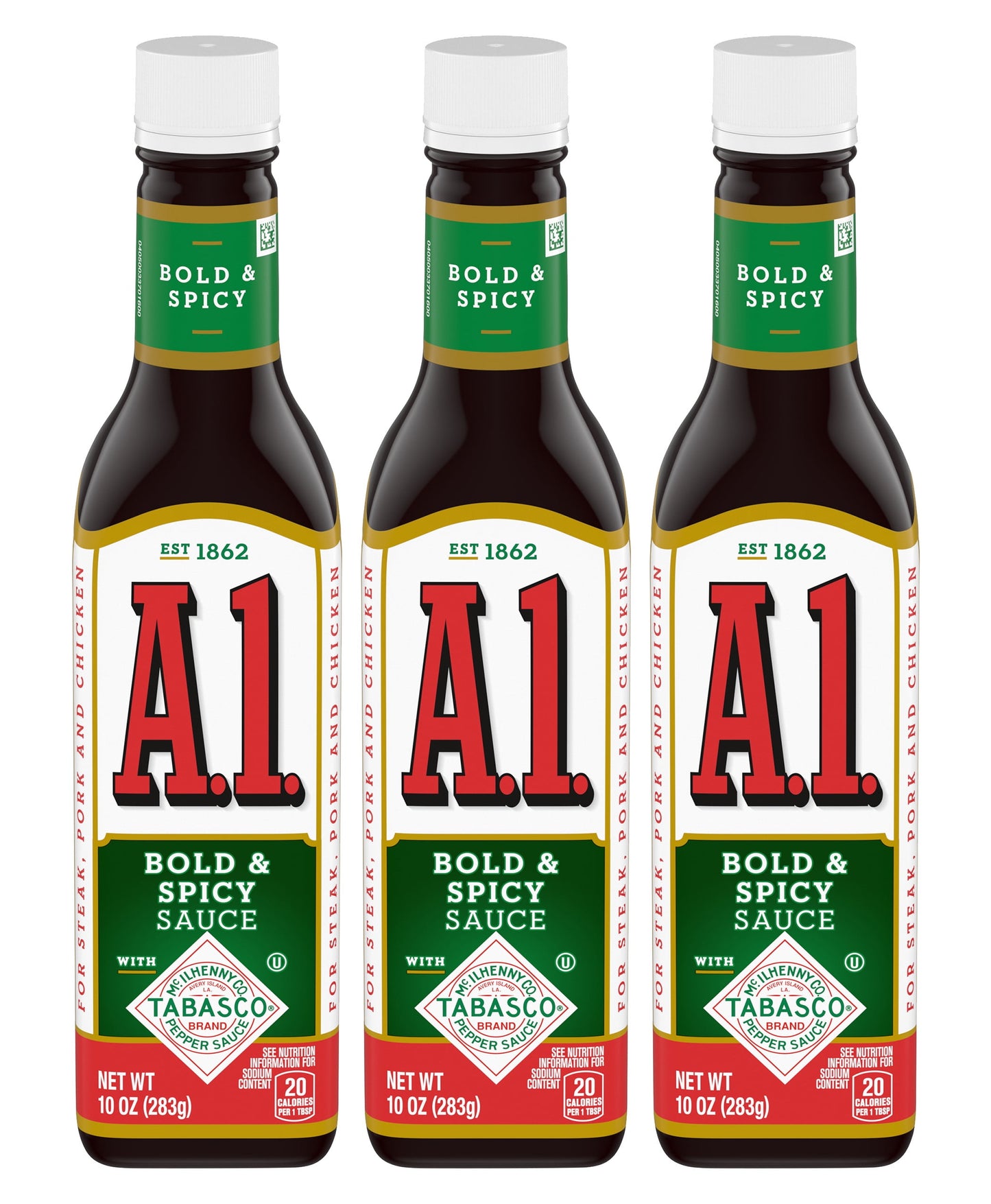 A.1. Bold & Spicy Sauce, 10 oz Bottle (Pack of 3)