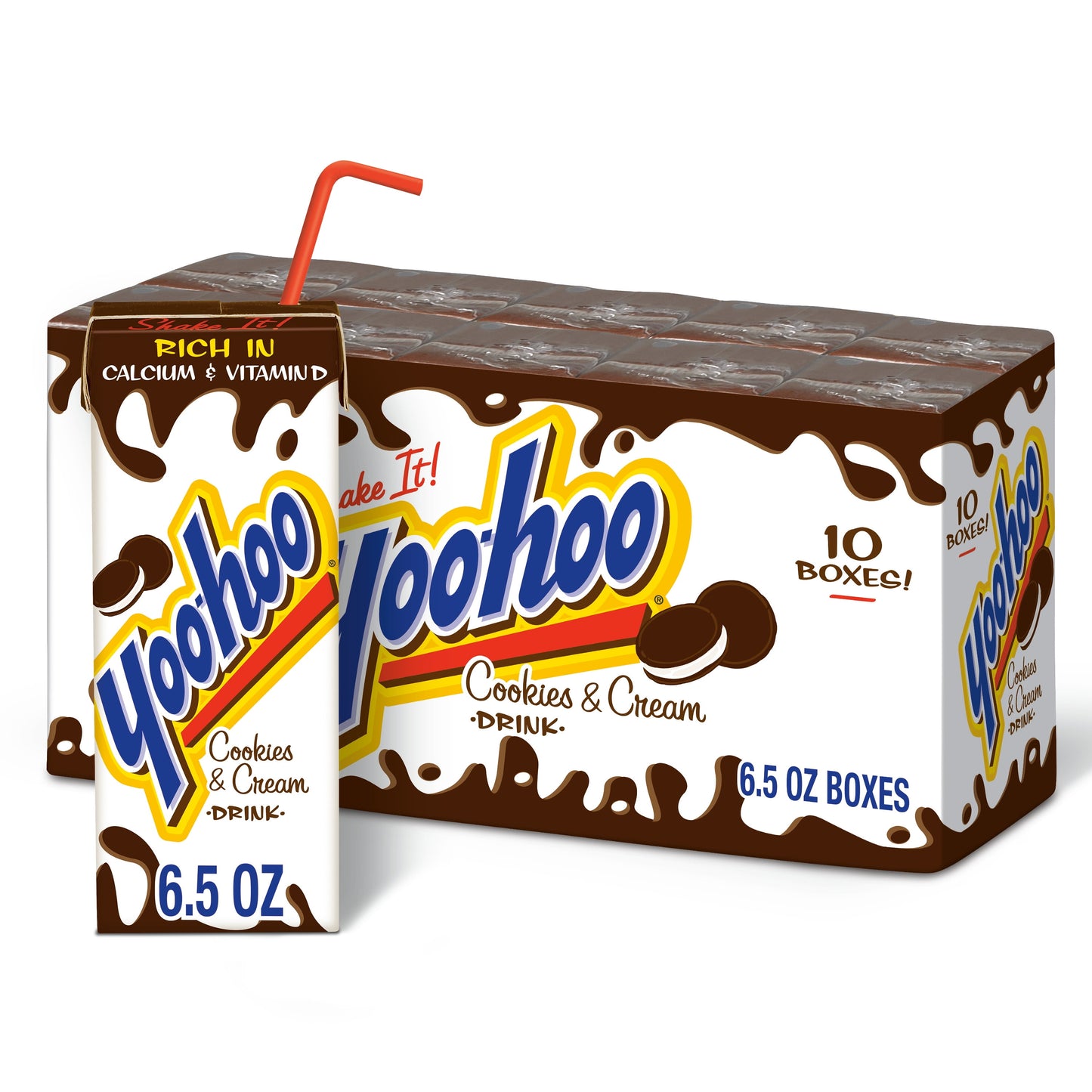 Yoo-hoo Cookies and Cream Drink, 6.5 fl oz boxes, 8 pack (Pack of 2)