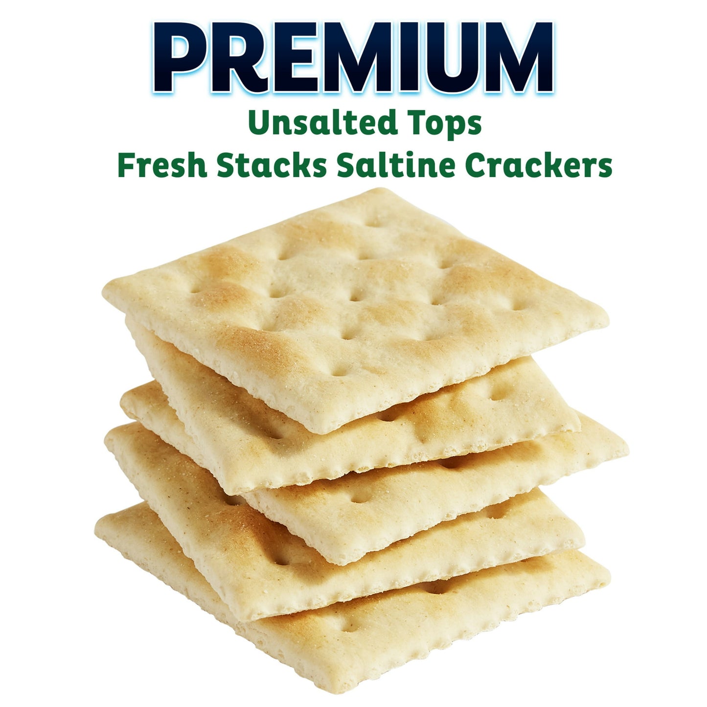 Premium Fresh Stacks Unsalted Tops Saltine Crackers, Travel Snacks, 14.2 oz (8 Multi Snack Packs) (Pack of 4)