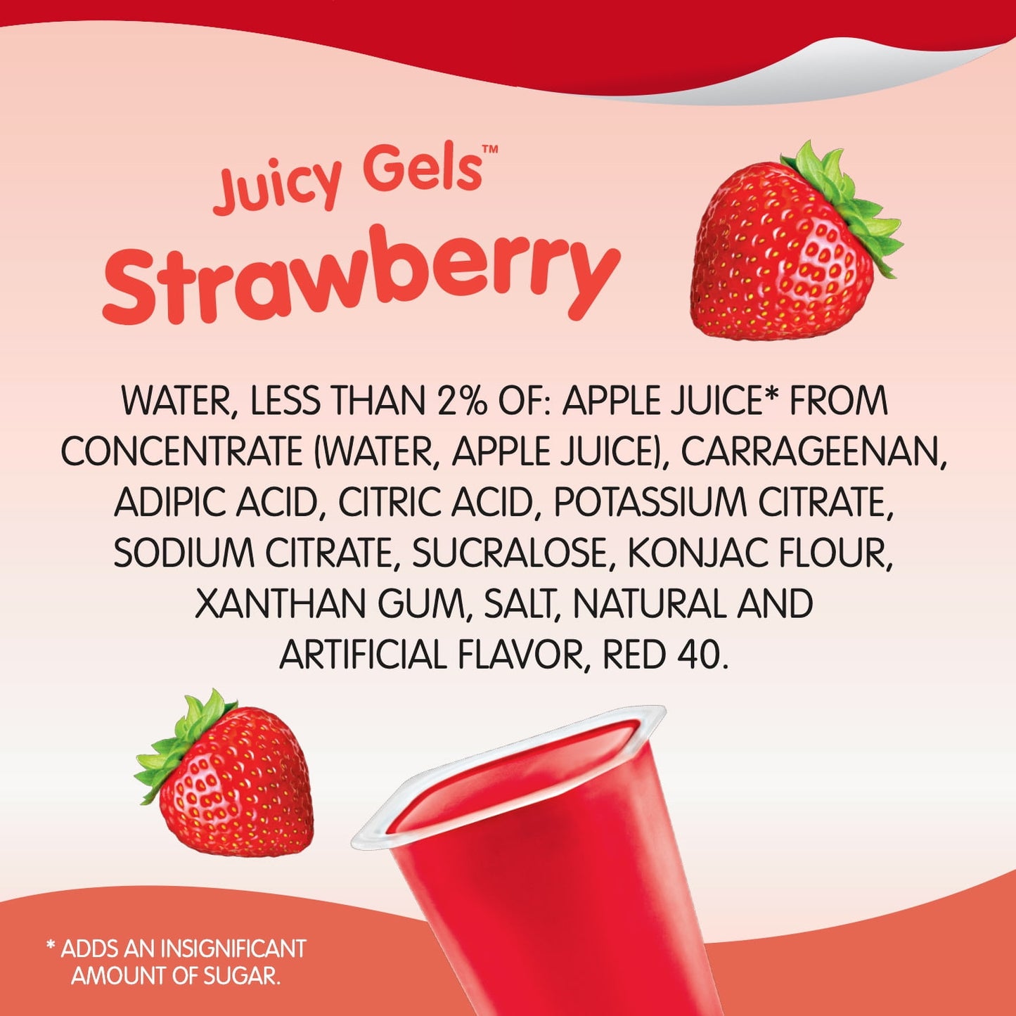 Snack Pack Zero Sugar Strawberry Flavored Juicy Gels, Lunchbox Snack, 3.25 oz Snack Cups, 4 Count, Pack of 4