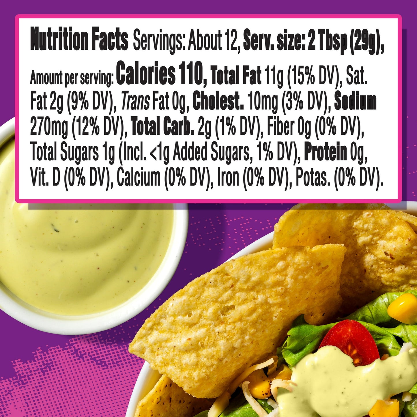 Taco Bell Creamy Avocado Ranch Sauce, 12 fl. oz. (Pack of 2)