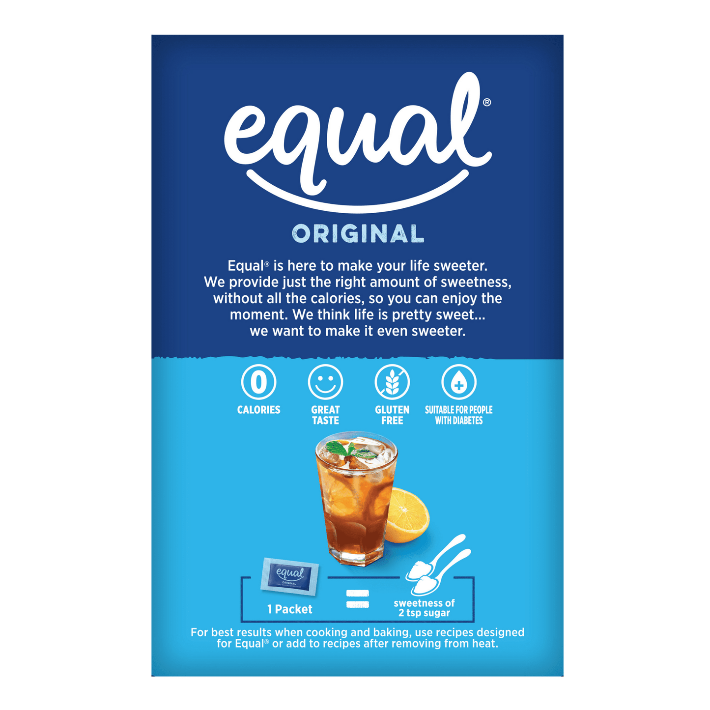 EQUAL 0 Calorie Sweetener, Aspartame and Acesulfame-K Sweetener Packets, Zero Calorie Sugar Alternative, Erythritol Free, 100 count (Pack of 1)