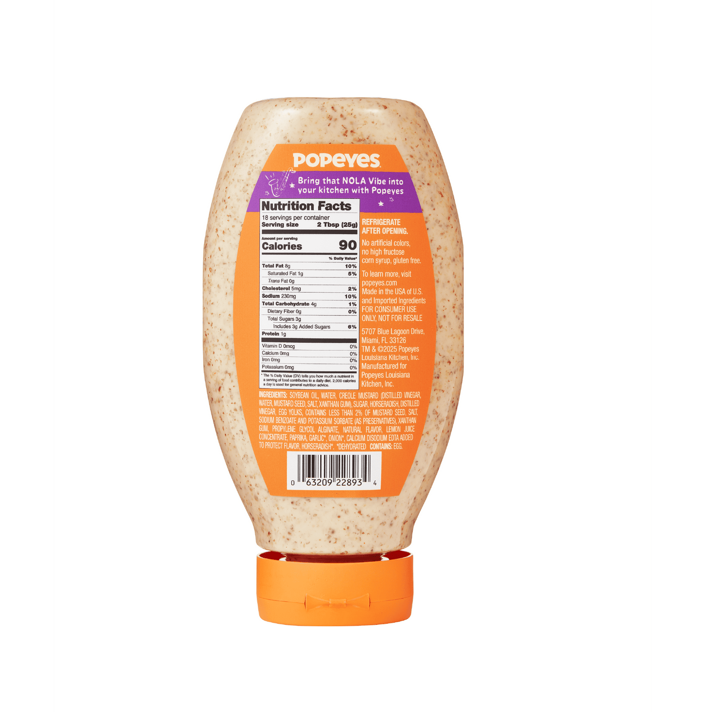 Popeyes Louisiana Kitchen Mardi Gras Mustard Dipping Sauce, 18 oz Bottle (Pack of 4)