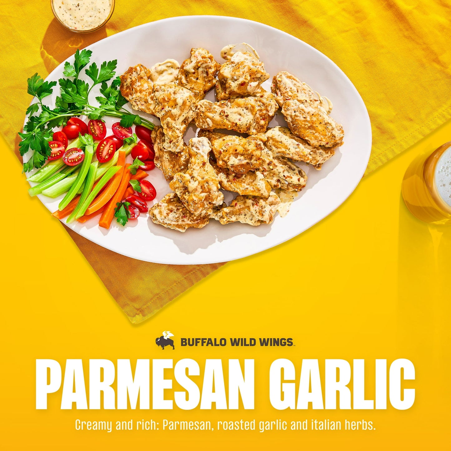 Buffalo Wild Wings Medium Buffalo Sauce and Parmesan Garlic Variety Pack, 20 fl oz each