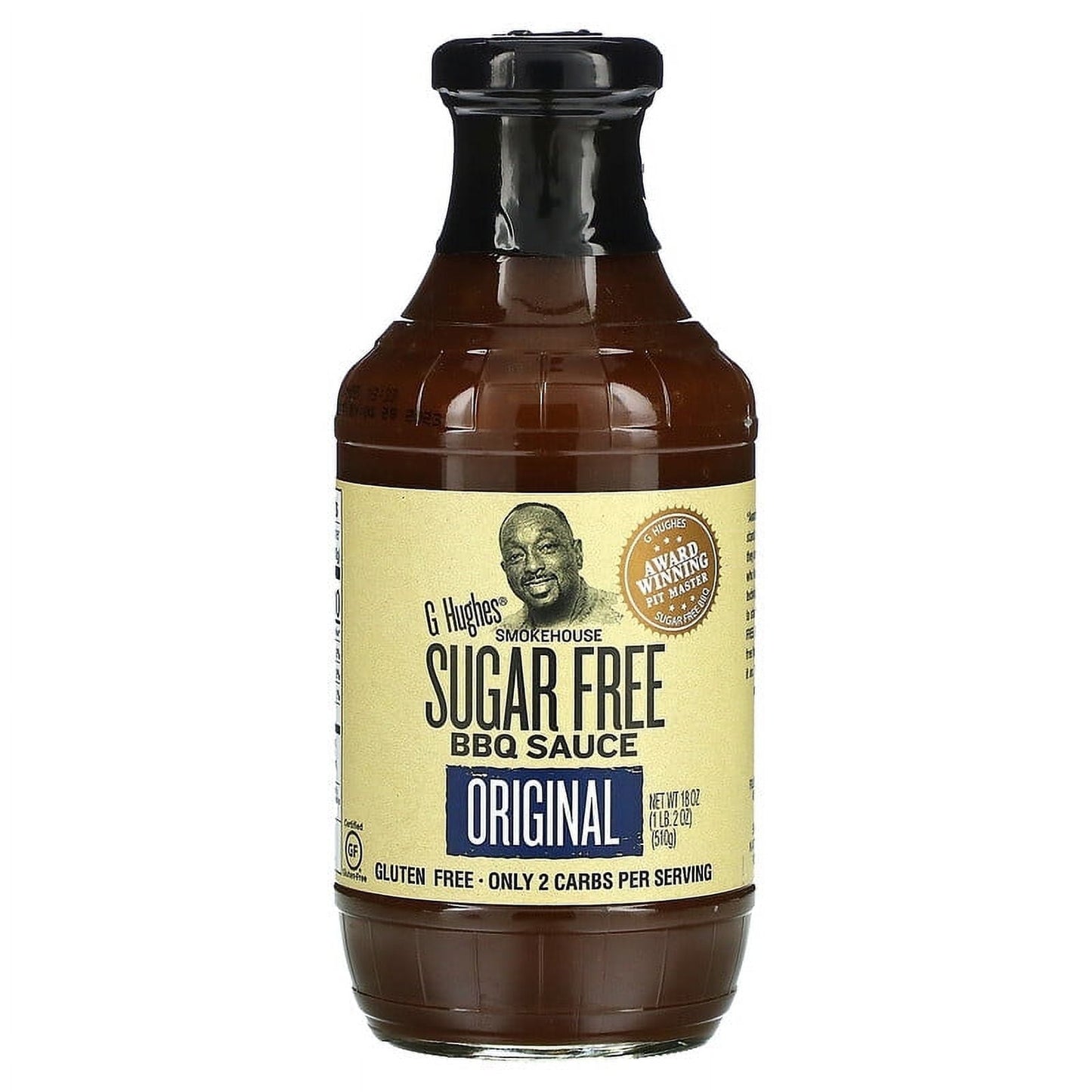 G Hughes Sugar Free BBQ Sauce Original, 18 oz (Pack of 2)