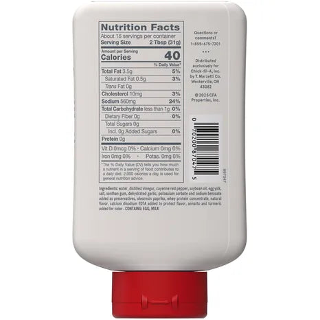 Chick-fil-A Zesty Buffalo Sauce, 16 fl oz Squeeze Bottle- Pack of 2
