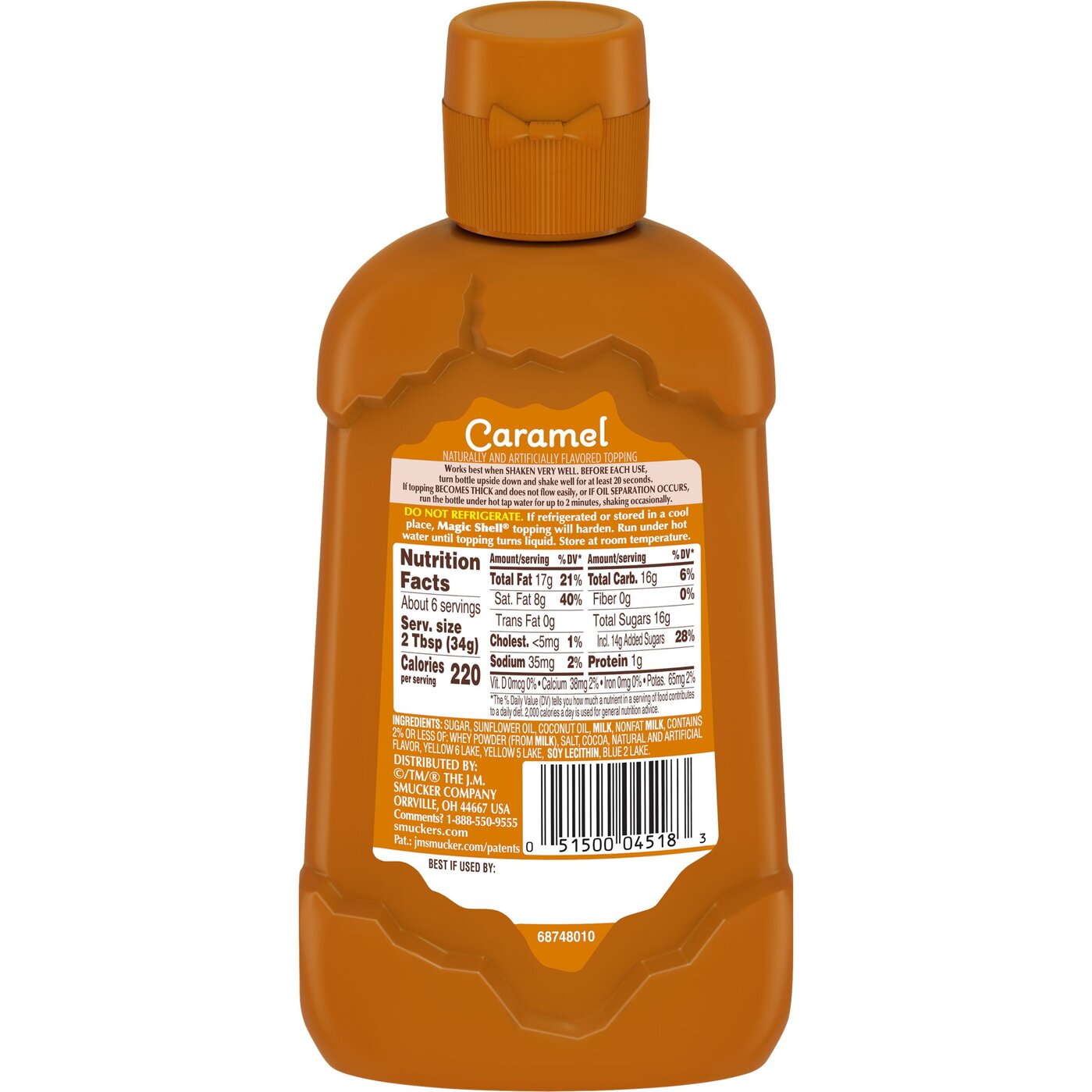 Smucker's, Magic Shell, Caramel, 7.25Oz Bottle (Pack Of 3)