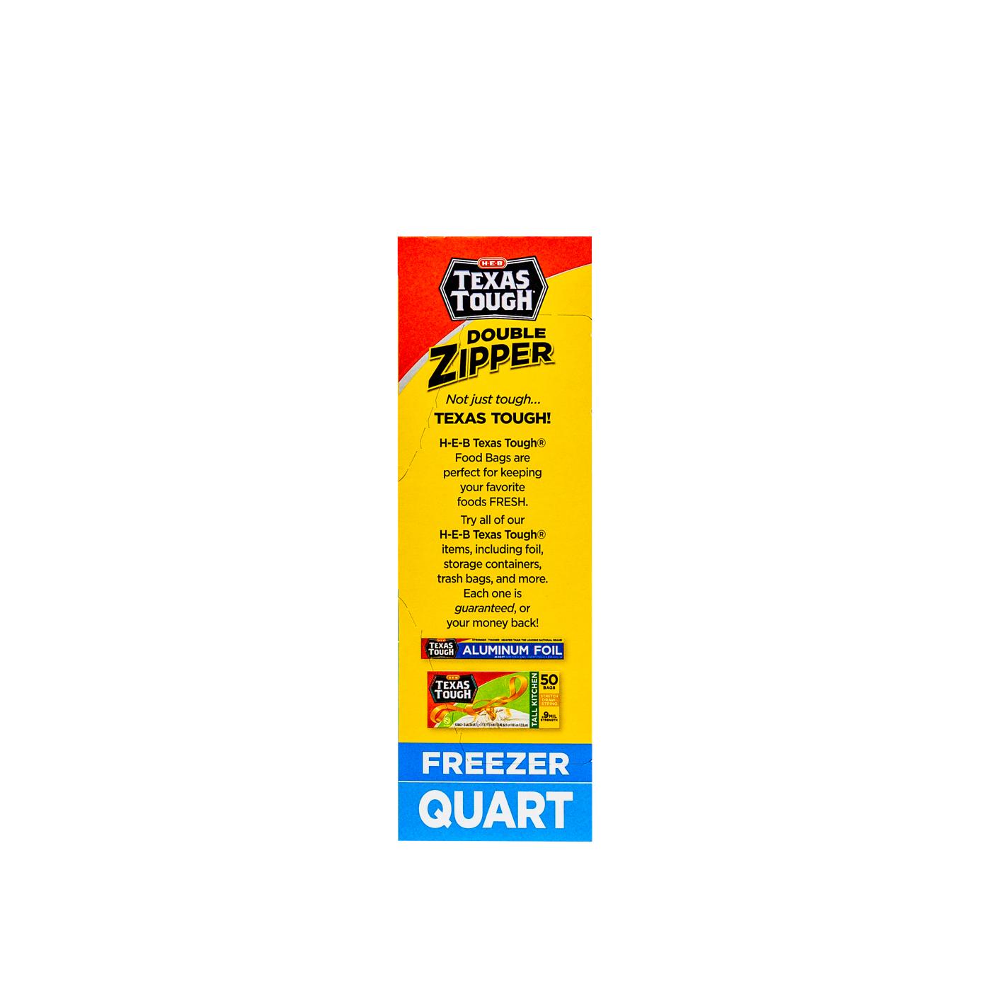 H‑E‑B Texas Tough Double Zipper Quart Freezer Bags, 40 ct (Pack of 4)