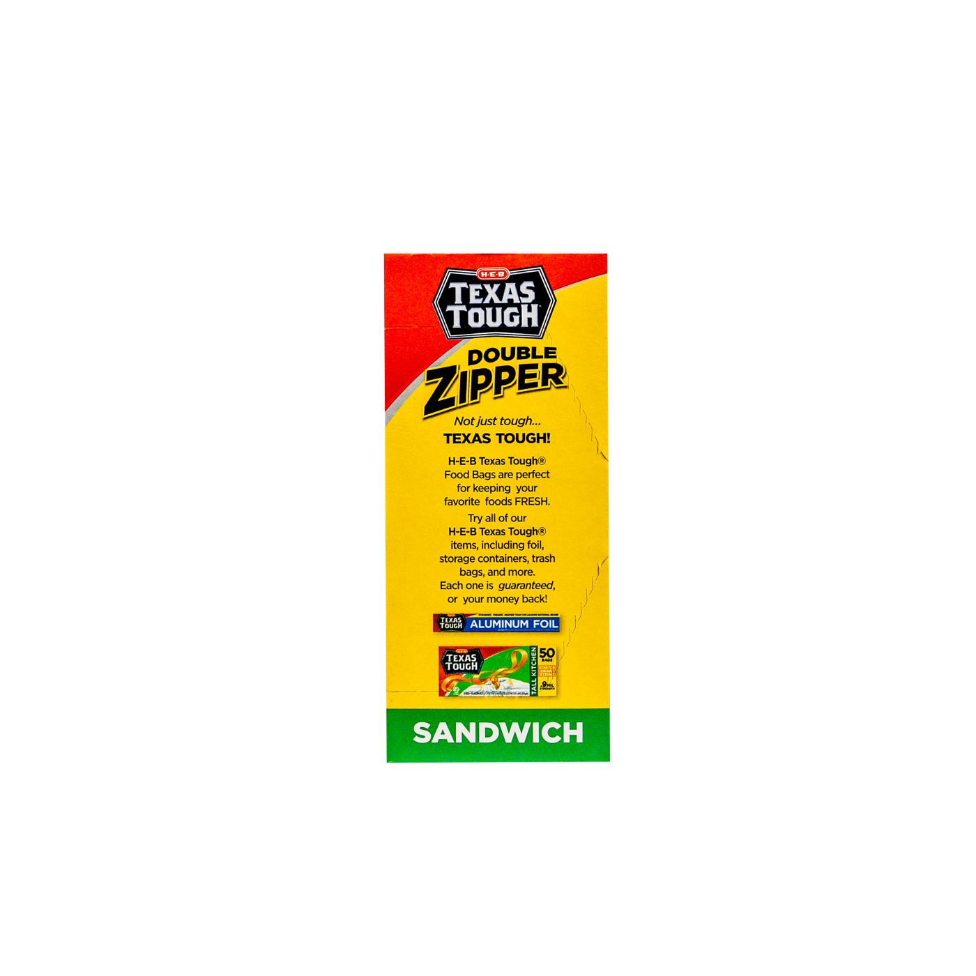 H‑E‑B Texas Tough Double Zipper Sandwich Bags, 100 ct (Pack of 4)