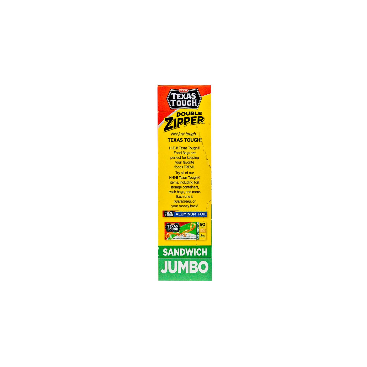 H‑E‑B Texas Tough Double Zipper Sandwich Bags - Jumbo, 30 ct (Pack of 2)