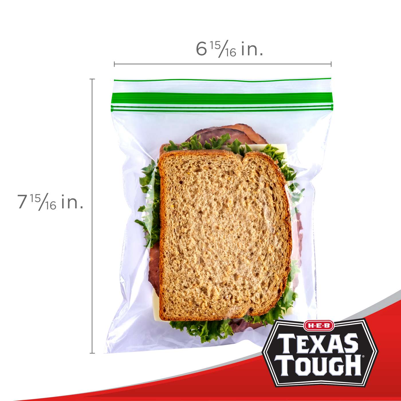 H‑E‑B Texas Tough Double Zipper Sandwich Bags - Jumbo, 30 ct (Pack of 2)