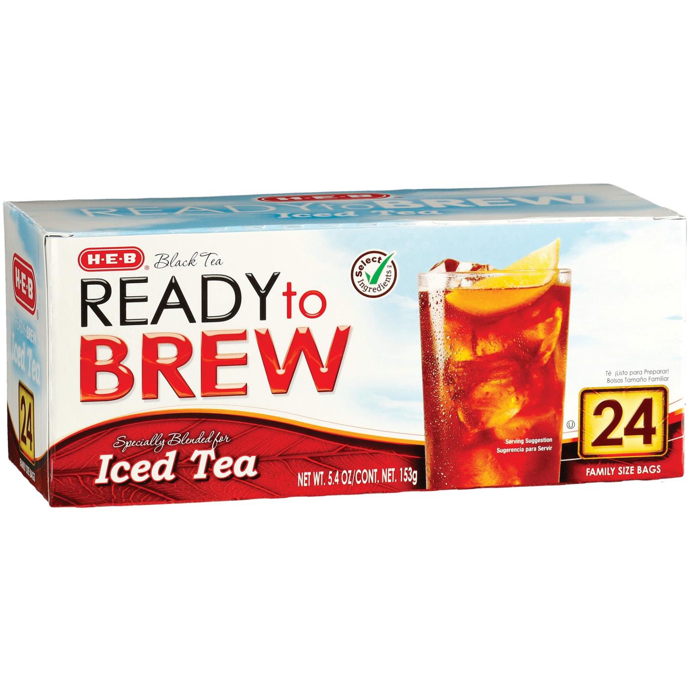 H‑E‑B Ready to Brew Iced Tea - Family Size Tea Bags, 24 ct, 5.4 oz