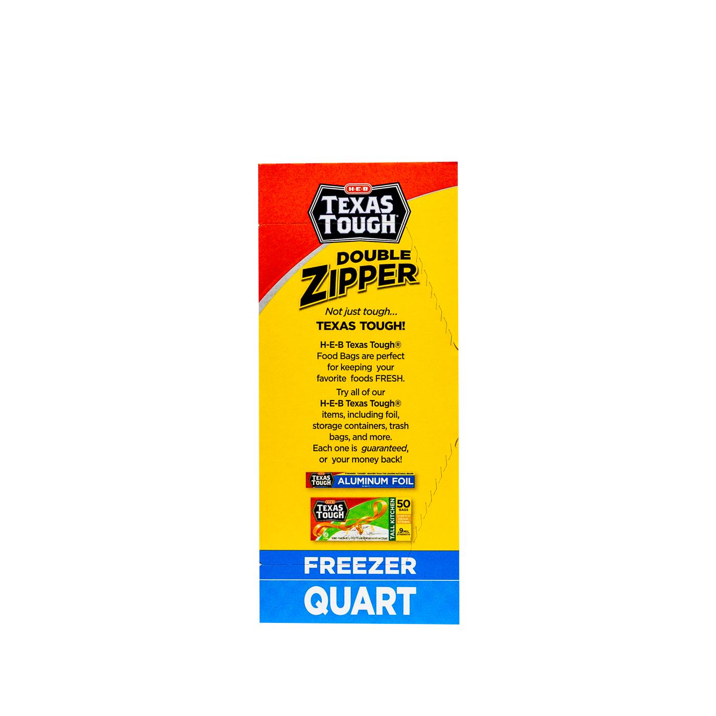 H‑E‑B Texas Tough Double Zipper Quart Freezer Bags - Value Pac, 80 ct (Pack of 2)