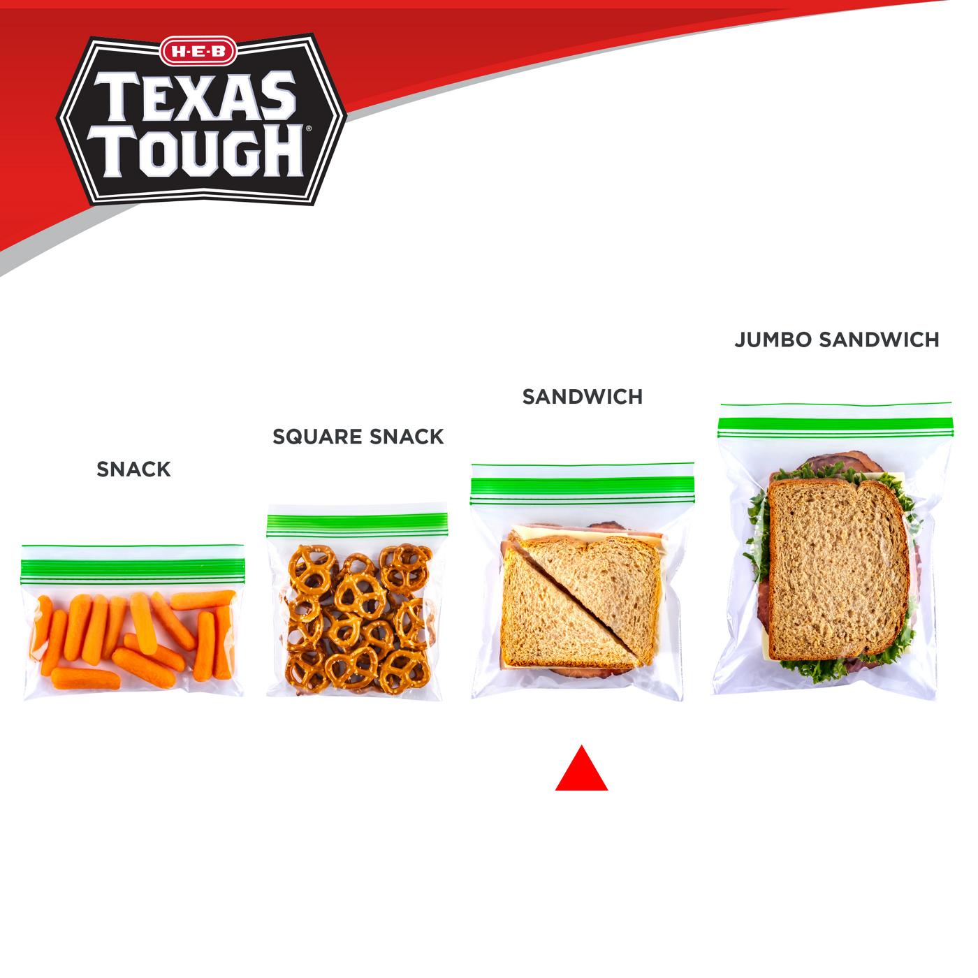 H‑E‑B Texas Tough Double Zipper Sandwich Bags - Value Pack, 300 ct (Pack of 4)