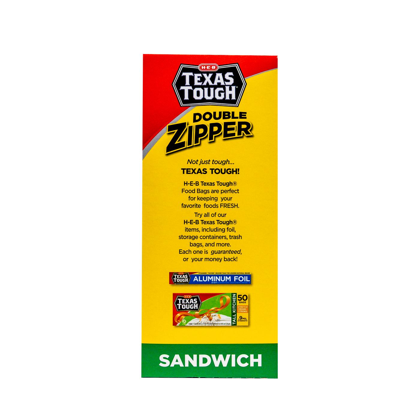 H‑E‑B Texas Tough Double Zipper Sandwich Bags - Value Pack, 300 ct (Pack of 4)