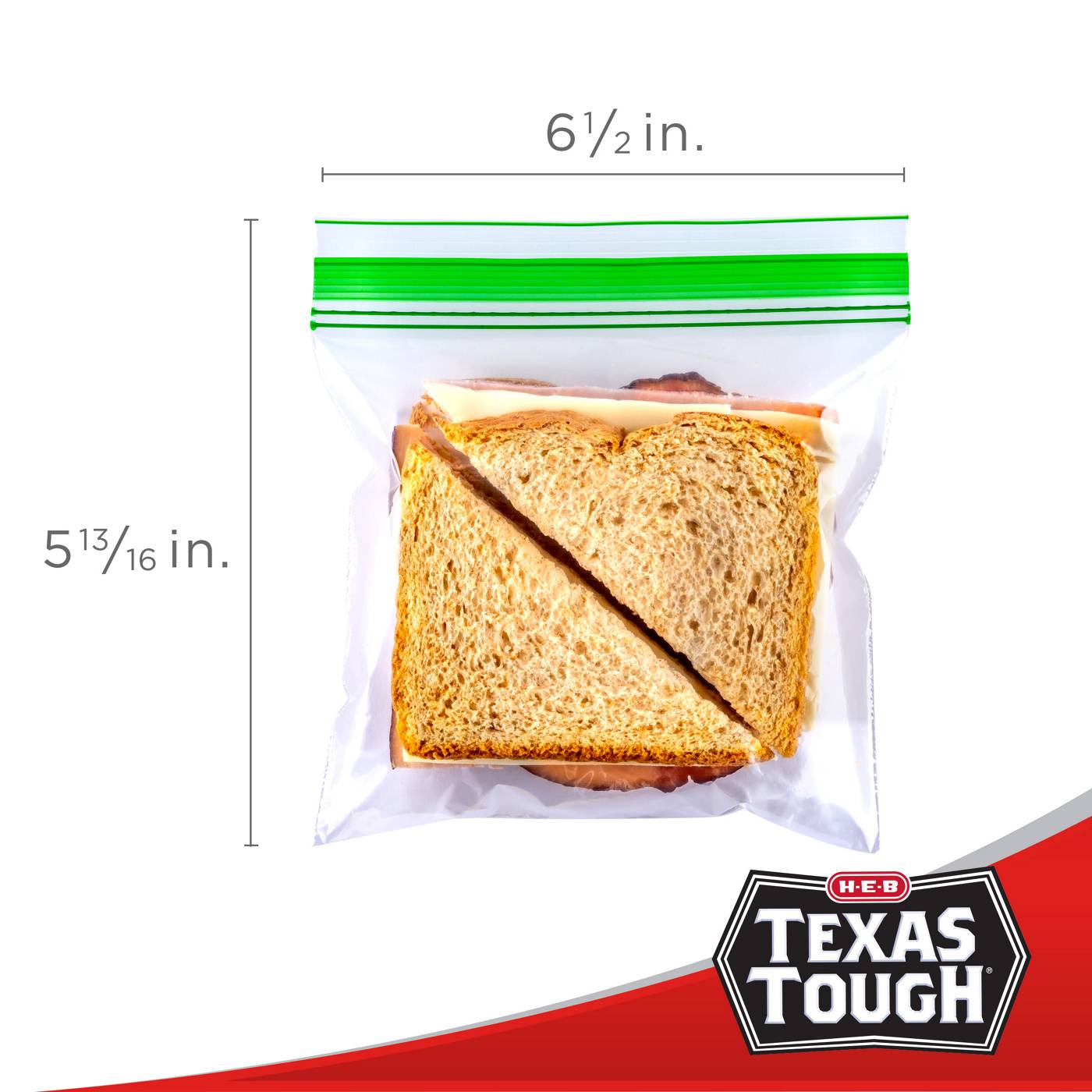 H‑E‑B Texas Tough Double Zipper Sandwich Bags - Value Pack, 300 ct (Pack of 4)