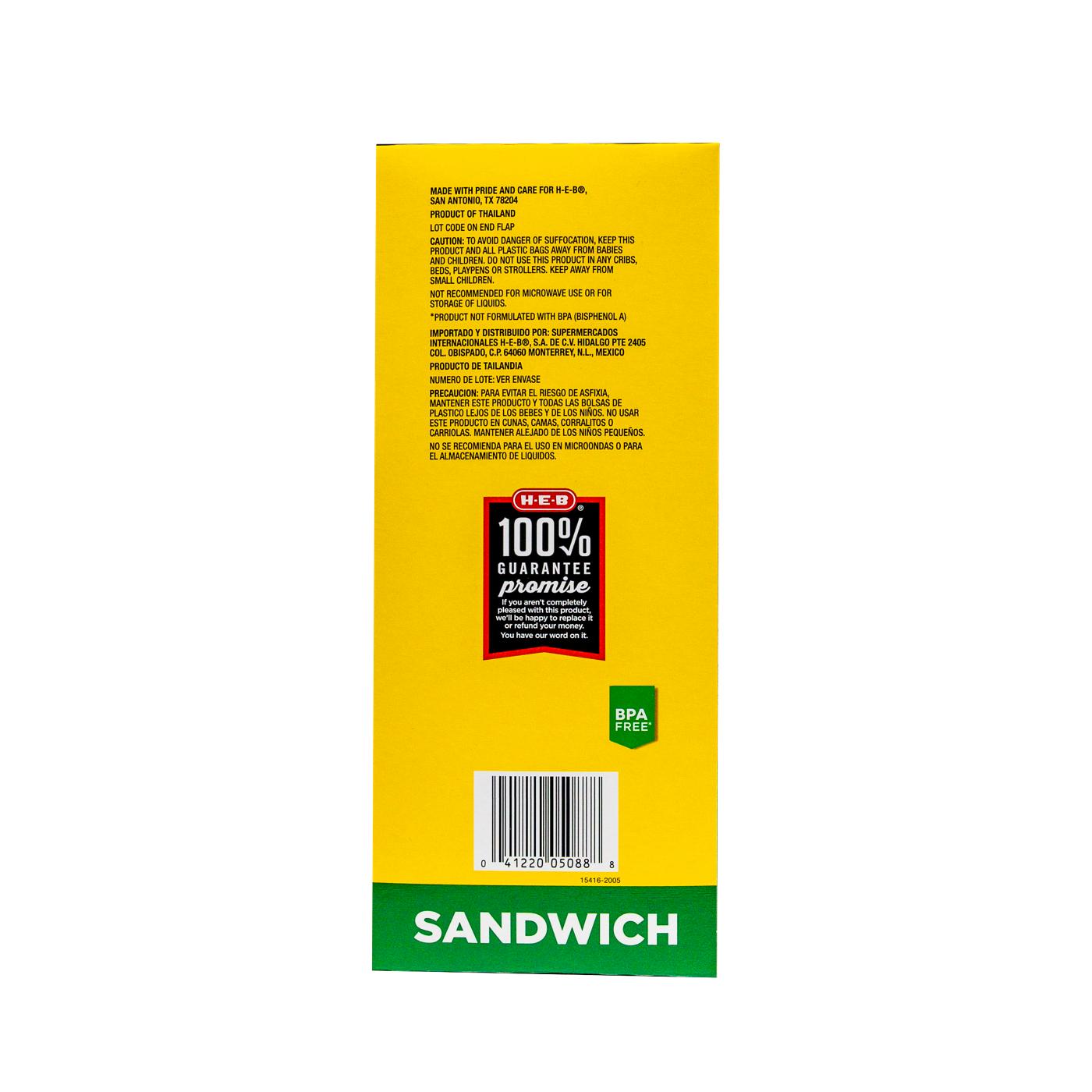 H‑E‑B Texas Tough Double Zipper Sandwich Bags - Value Pack, 300 ct (Pack of 4)