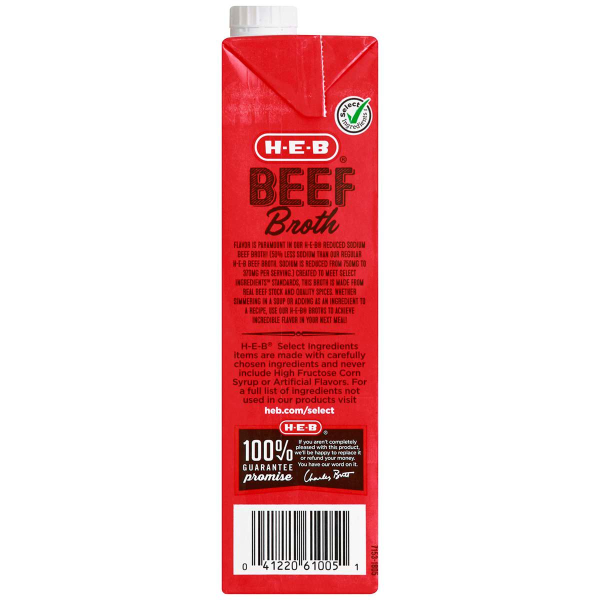 H‑E‑B Reduced Sodium Beef Broth, 32 oz (Pack of 2)