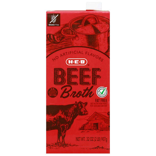 H‑E‑B Beef Broth, 32 oz (Pack of 2)
