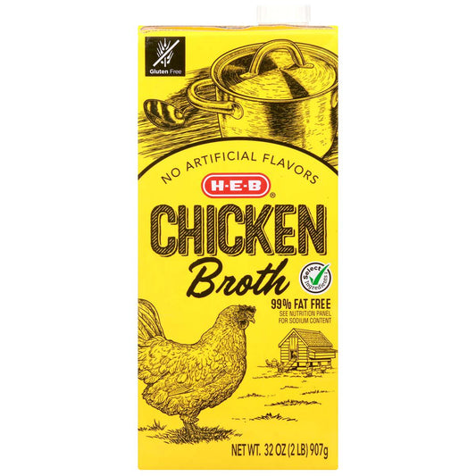 H‑E‑B Chicken Broth, 32 oz (Pack of 2)