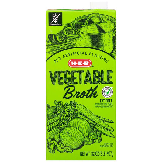H‑E‑B Vegetable Broth, 32 oz (Pack of 2)