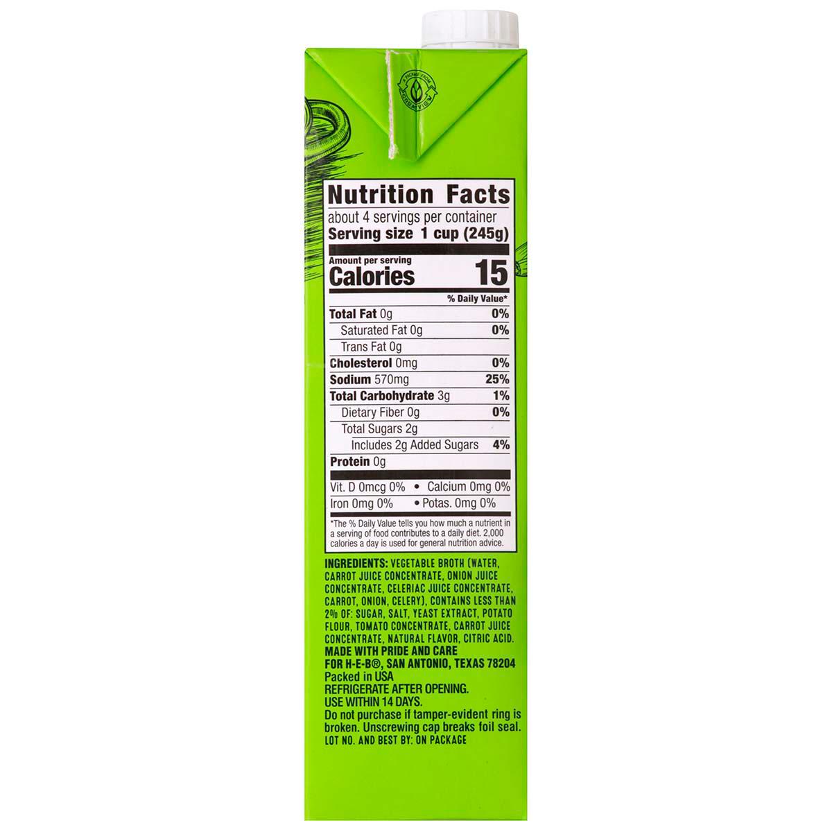 H‑E‑B Vegetable Broth, 32 oz (Pack of 2)