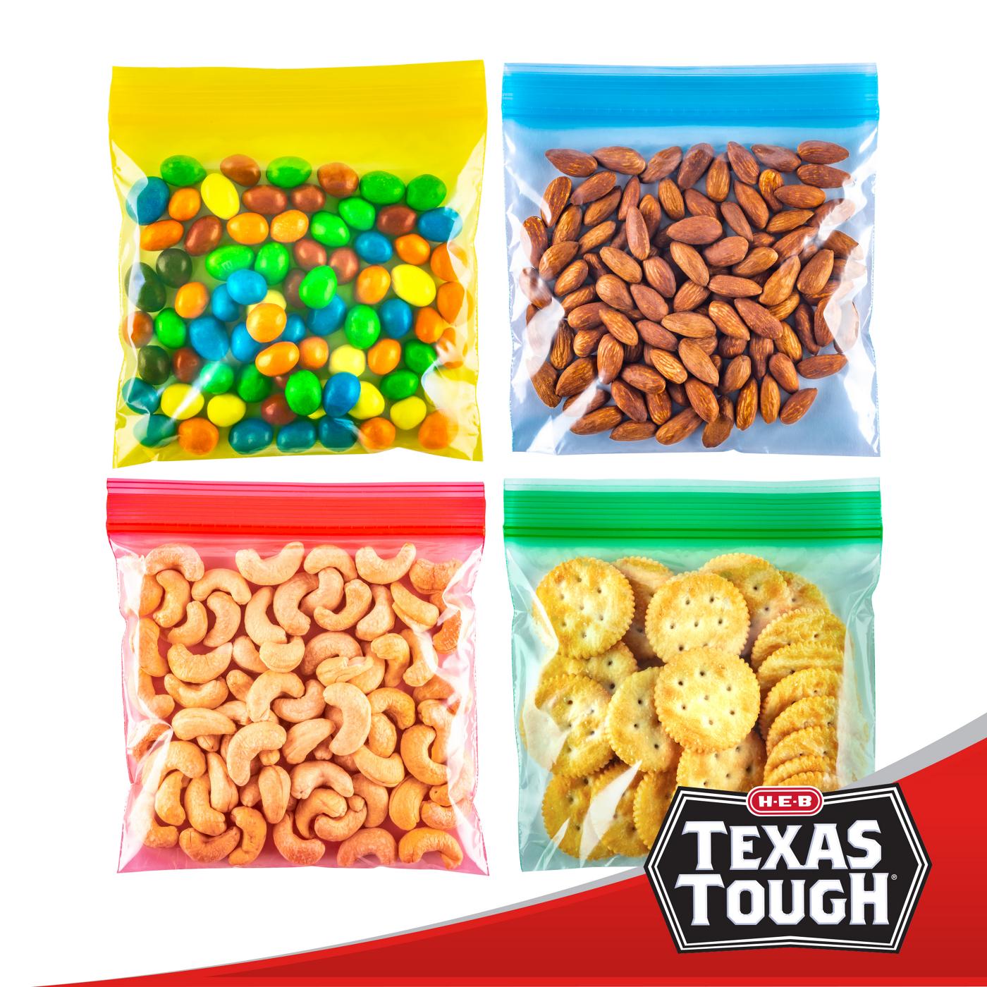 H‑E‑B Texas Tough Double Zipper Sandwich Bags - Assorted Colors, 80 ct (Pack of 2)