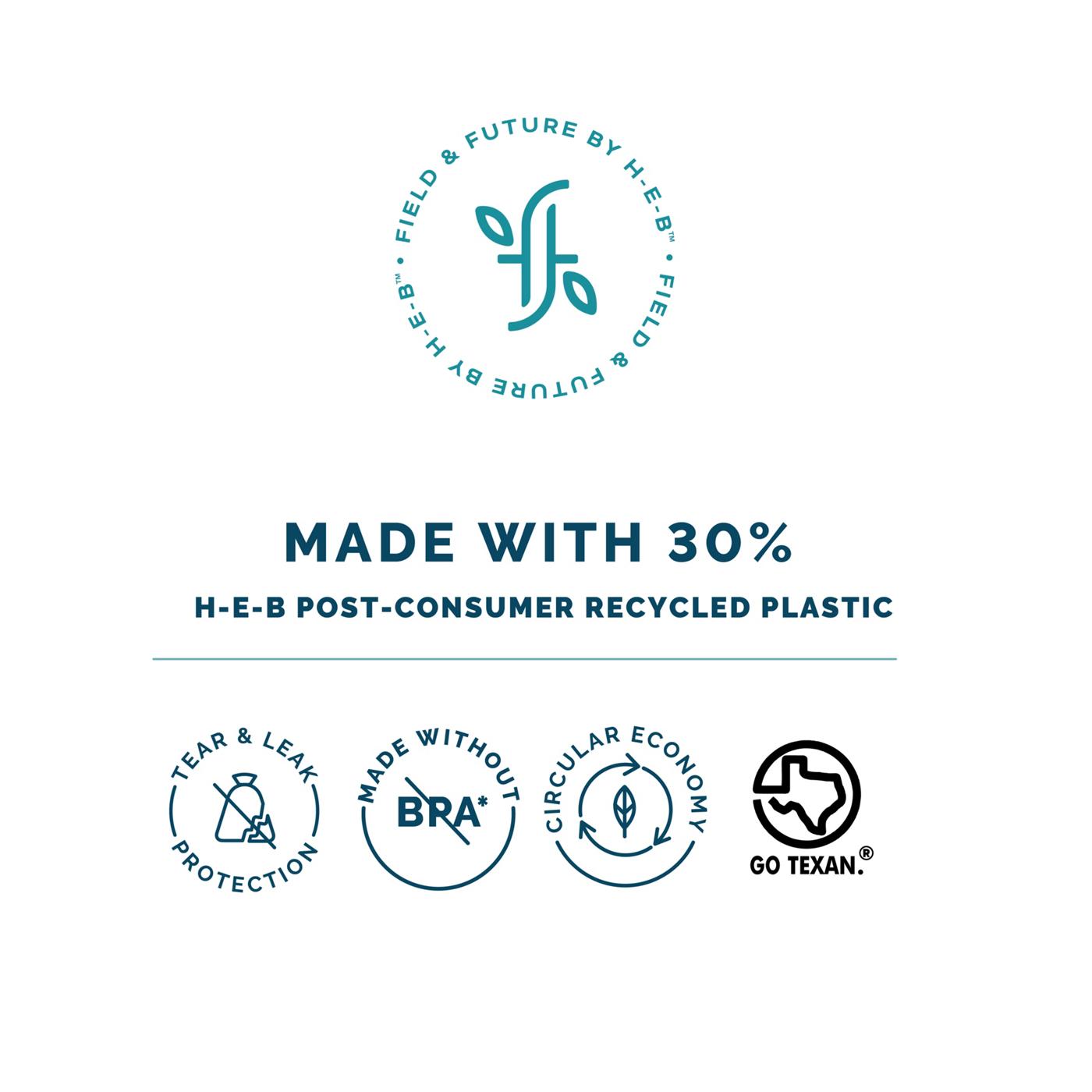 Field & Future by H‑E‑B Clear Bags for Recyclables, 30 Gallon, 40 ct (Pack of 2)