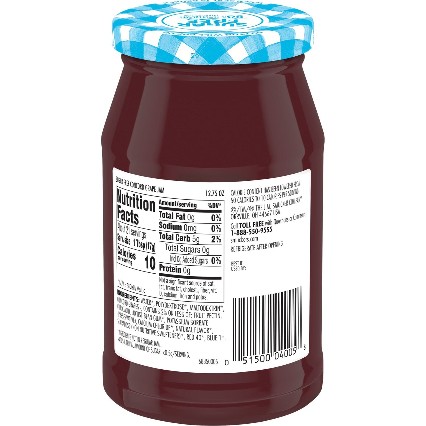 Smucker's Sugar Free Concord Grape Jam with Splenda Brand Sweetener, 12.75 Ounces (Pack of 2)