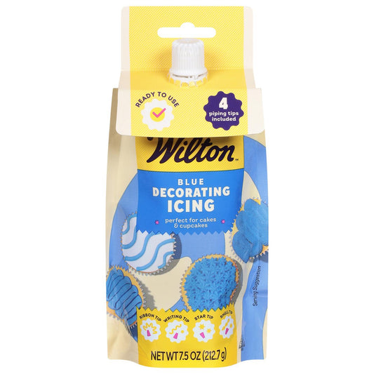 Wilton Blue Decorating Icing Pouch with Tips 7.5 oz (Pack of 2)