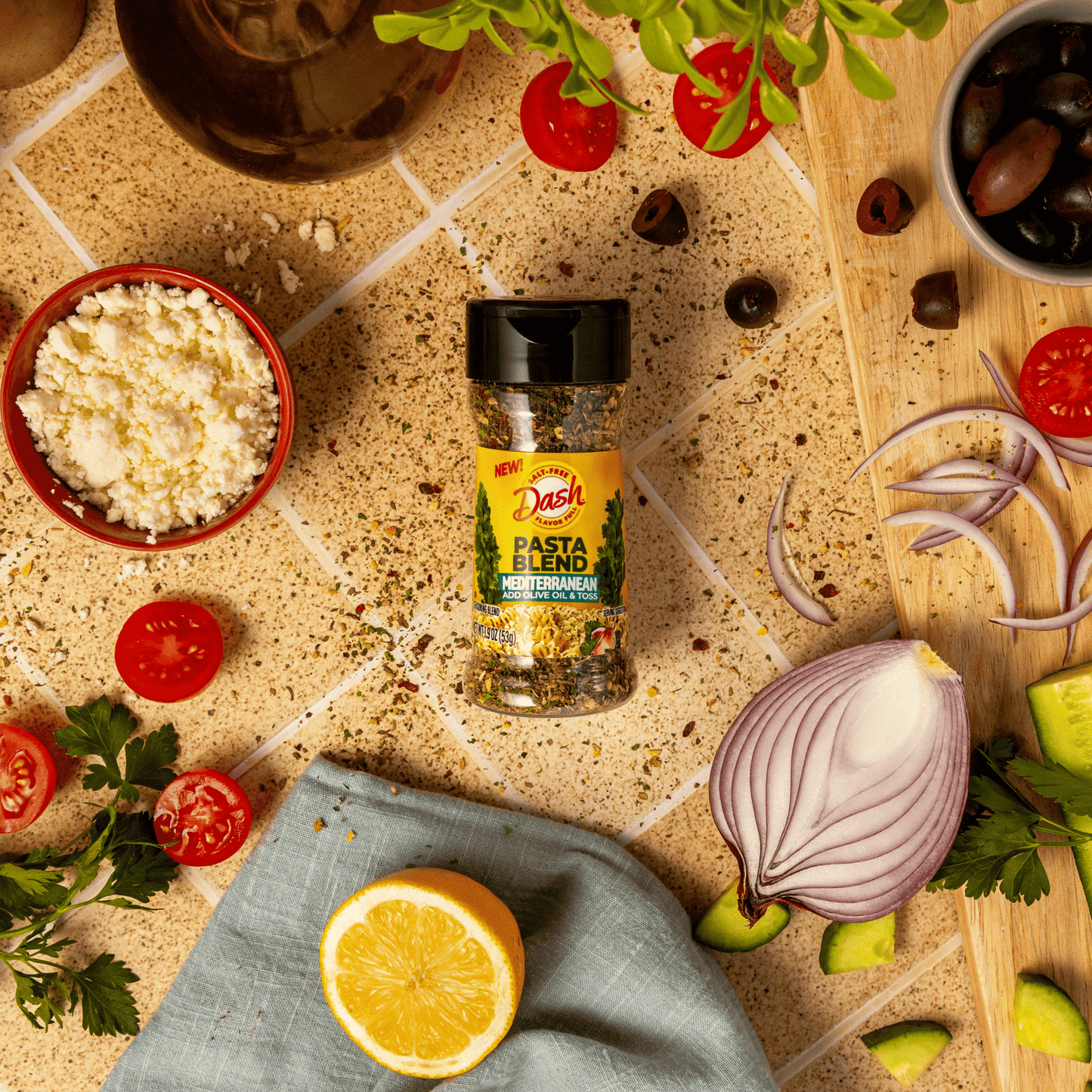 Dash Pasta Blend Mediterranean, Salt Free Seasoning Blend, 1.9 oz Bottle (Pack of 2)
