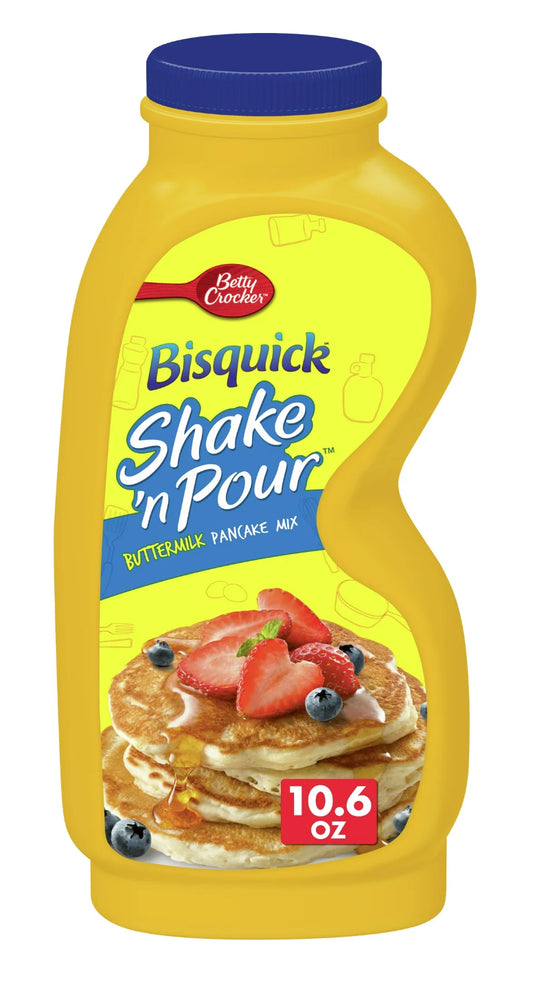 Betty Crocker Bisquick Shake 'n Pour, Buttermilk Pancake Mix, 10.6 oz (Pack of 4)