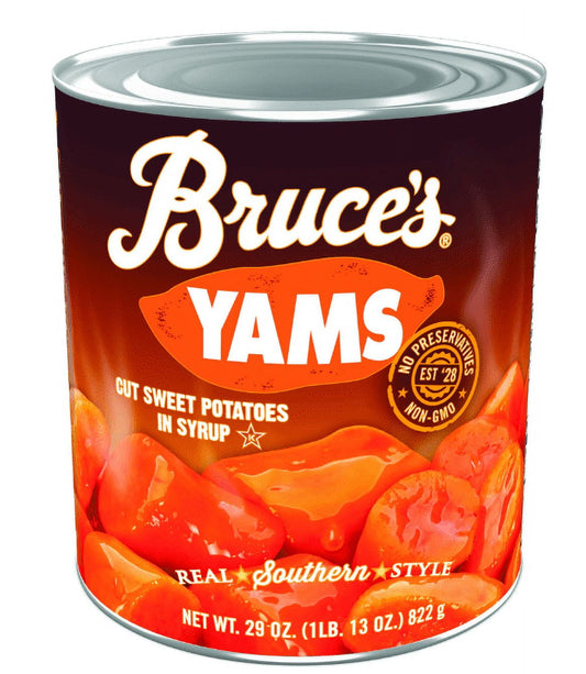 Bruce's Yams Cut Sweet Potatoes in Syrup, Canned Vegetables, 29 oz (Pack of 2)