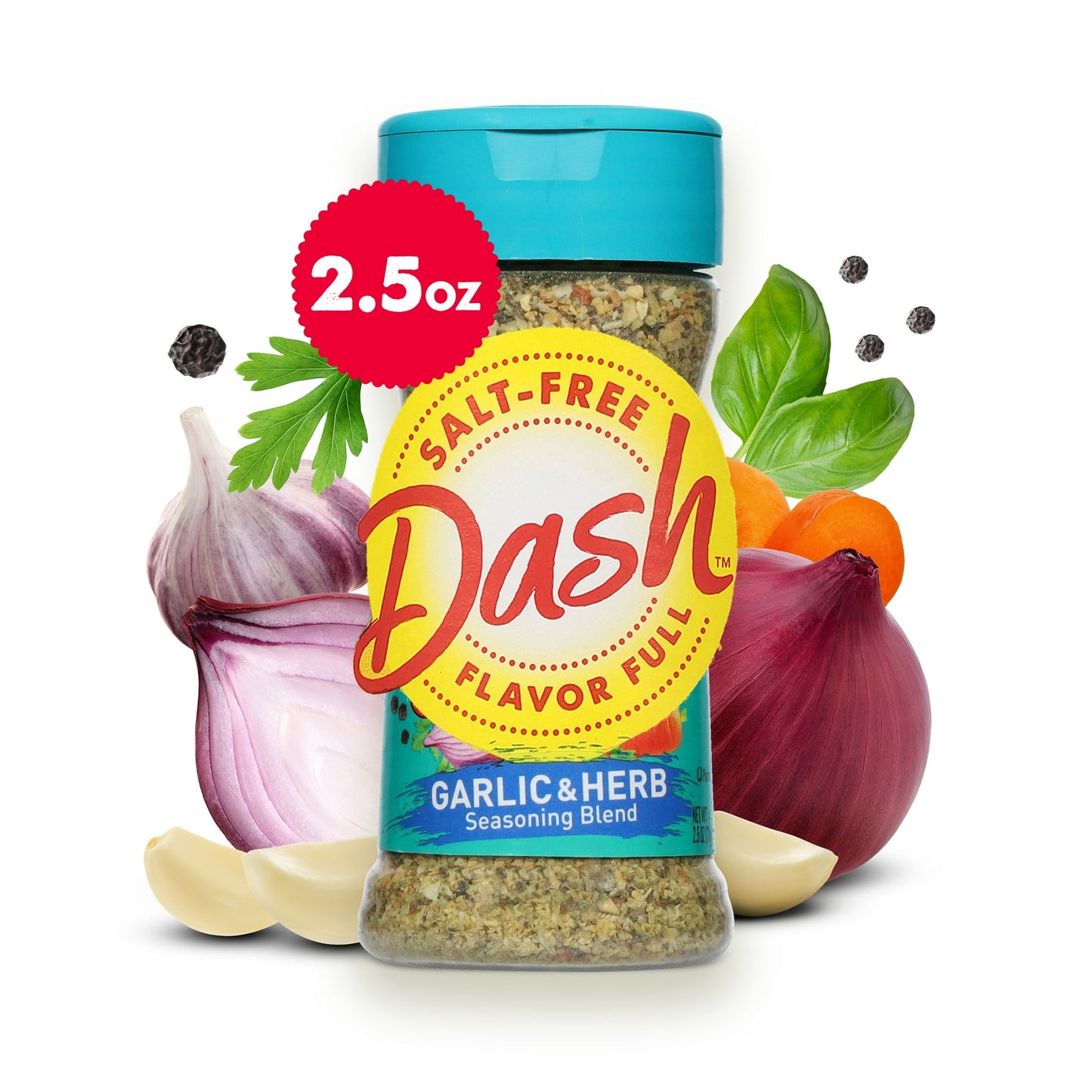 Dash Garlic & Herb Seasoning Blend, Salt Free Kosher, 2.5 oz (Pack of 4)